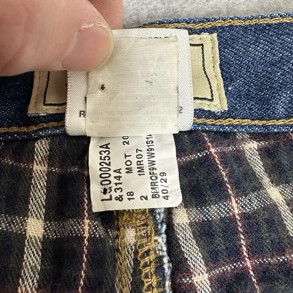 LL Bean Men's Flannel Lined Vintage 90s Jeans 36x30 Elastic Waist Workwear Warm